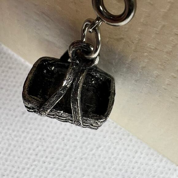 Longaberger Basket Gathering Basket Charm Antiqued Silver Tone NEW - Picture 5 of 7